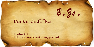 Berki Zsóka névjegykártya
